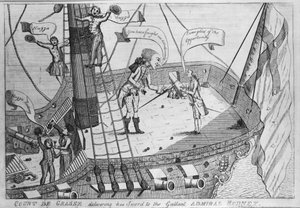 Count de Grass Delivering His Sword to the Gallant Admiral Rodney by English School